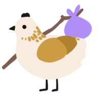 A cream and gold chicken with a neck-speckle pattern