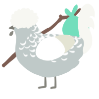 A silver and white chicken with a half-lace pattern