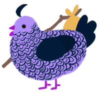 A lilac and tumblr chicken with a double-lace pattern