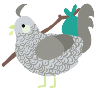 Linen, a mist and ash chicken with a double-lace pattern