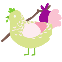 A lemon and rose chicken with a half-lace pattern