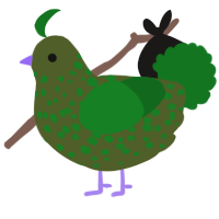 A olive and leaf chicken with a speckle pattern