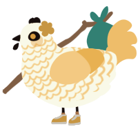 CornPops, a white and honey chicken with a lace pattern