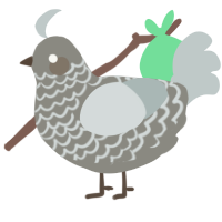 A ash and silver chicken with a lace pattern