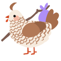 A cream and brown chicken with a lace pattern