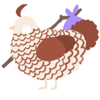 A cream and russet chicken with a lace pattern