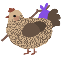 A beige and bark chicken with a double-lace pattern