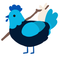 A tumblr and cerulean chicken with a head pattern