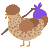 A beige and brown chicken with a speckle pattern
