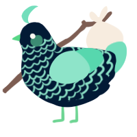 A tumblr and mint chicken with a lace pattern