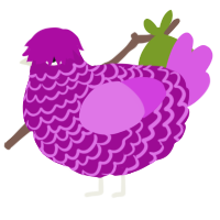 A plum and orchid chicken with a lace pattern