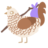 A cream and brown chicken with a lace pattern