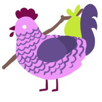 A lavender and overcast chicken with a lace pattern