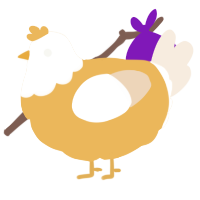 A honey and cream chicken with a head pattern