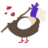 A bark and cream chicken with a head pattern