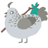 A mist and ash chicken with a half-lace pattern