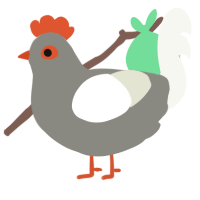 A ash and white chicken