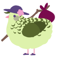 A apple and olive chicken with a half-lace pattern