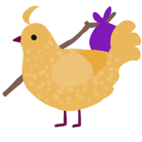 A honey chicken with a speckle pattern