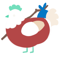 A red and cream chicken with a head pattern