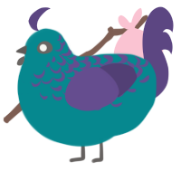 A teal and overcast chicken with a half-lace pattern