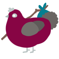 A maroon and grey chicken