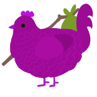 A plum chicken with a lace pattern