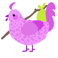 A lavender and orchid chicken with a speckle pattern