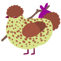 A lemon and russet chicken with a speckle pattern