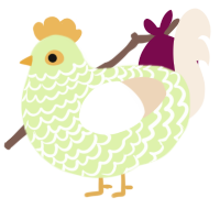 A apple and cream chicken with a lace pattern