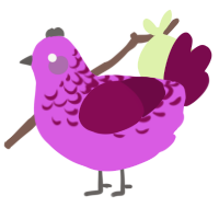 A orchid and wine chicken with a half-lace pattern