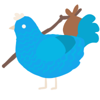 A sky and cerulean chicken with a lace pattern