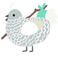 A silver and white chicken with a lace pattern
