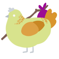 A lemon and orange chicken with a neck-band pattern