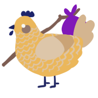 A honey and beige chicken with a lace pattern