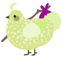A lemon and apple chicken with a speckle pattern