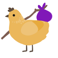 A honey chicken with a neck-speckle pattern