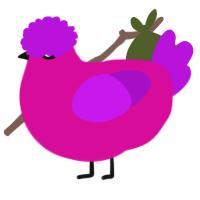 A fuchsia and amethyst chicken