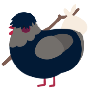 A tumblr and grey chicken with a head pattern