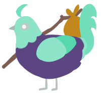 A overcast and mint chicken with a head pattern