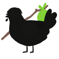 A black chicken with a double-lace pattern