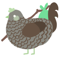A ash and bark chicken with a lace pattern