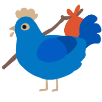 A sapphire and ultramarine chicken