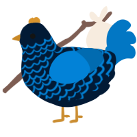 Quiet, a tumblr and sapphire chicken with a lace pattern