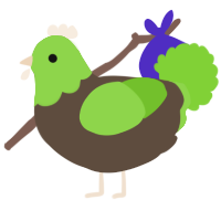 A bark and grass chicken with a head pattern