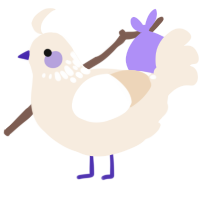 A cream chicken with a neck-speckle pattern
