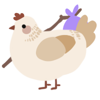 A cream and beige chicken with a neck-band pattern