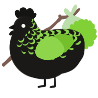 A sable and grass chicken with a half-lace pattern