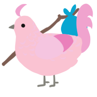 A rose and pink chicken with a half-lace pattern