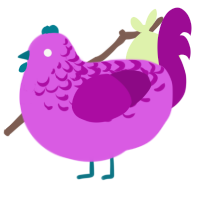 A orchid and plum chicken with a half-lace pattern